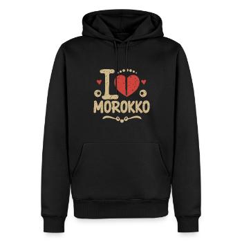 ich liebe marokko souvenier gift geschenkidee - Männer Premium Bio Hoodie - Schwarz - Vorne - Nico (187cm)