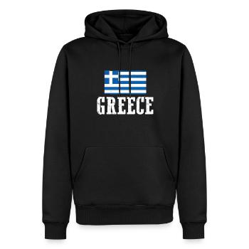 Grecs Grèce - Sweat à capuche Premium bio Homme - noir - Devant - Nico (187cm)