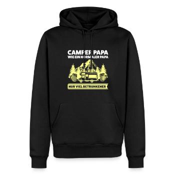 Camper Papa Camping Geschenk - Männer Premium Bio Hoodie - Schwarz - Vorne - Nico (187cm)