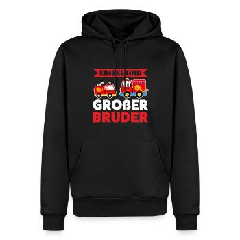 Großer Bruder Feuerwehr Brüder Geschenk - Männer Premium Bio Hoodie - Schwarz - Vorne - Nico (187cm)