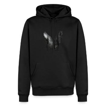 ailes d’ange, ailes, sombres, colorées, darkangel, gothiques, - Sweat à capuche Premium bio Homme - noir - Devant - Nico (187cm)