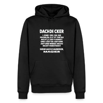 Dachdecker Beruf Dachdeckerei Geschenk - Männer Premium Bio Hoodie - Schwarz - Vorne - Nico (187cm)