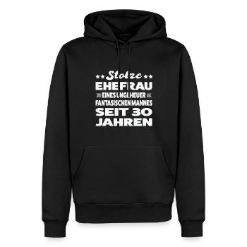30 Jahre Ehe Ehefrau Perlenhochzeit Geschenk - Männer Premium Bio Hoodie - Schwarz - Vorne - Nico (187cm)