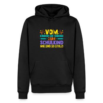 Eltern Schulkind Grundschule Erste Klasse Einschul - Männer Premium Bio Hoodie - Schwarz - Vorne - Nico (187cm)