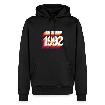 Oktober 1992 - 30. Geburtstag Geschenk. Legende. - Männer Premium Bio Hoodie - Schwarz - Vorne - Nico (187cm)