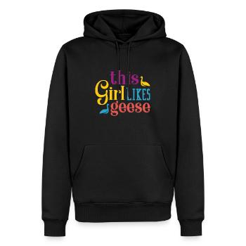 Mädchen mag Gänse Vogel Wildlife Cute Gans - Männer Premium Bio Hoodie - Schwarz - Vorne - Nico (187cm)