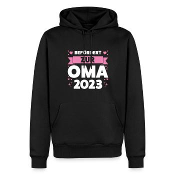 Oma 2023 Großmutter Großmütter Geschenk - Männer Premium Bio Hoodie - Schwarz - Vorne - Nico (187cm)