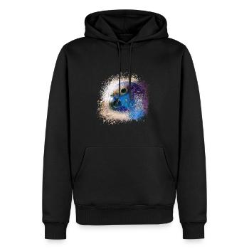 Papagei, ara, aquarell vogel, graffiti,bunt - Männer Premium Bio Hoodie - Schwarz - Vorne - Nico (187cm)