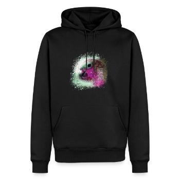 Papagei, ara, aquarell vogel, graffiti,bunt - Männer Premium Bio Hoodie - Schwarz - Vorne - Nico (187cm)