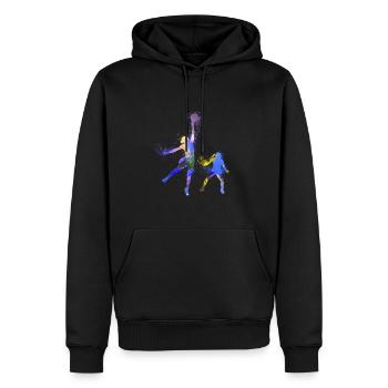 basketballerin,basketball,Graffiti - Männer Premium Bio Hoodie - Schwarz - Vorne - Nico (187cm)