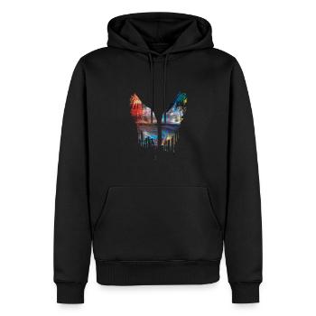 angelwings,flügel,gold,engelsflügel,metallisch - Männer Premium Bio Hoodie - Schwarz - Vorne - Nico (187cm)