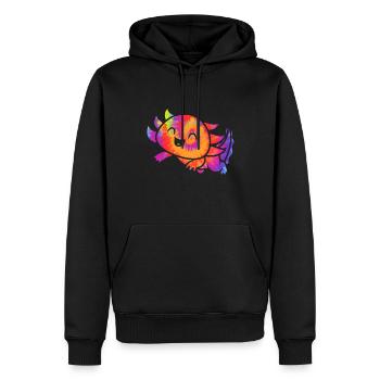 Axolotl - Männer Premium Bio Hoodie - Schwarz - Vorne - Nico (187cm)