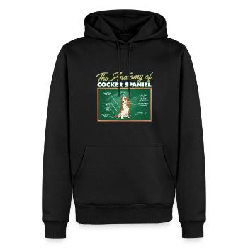 Anatomie d’un cocker épagneul I drôle d’épagneul - Sweat à capuche Premium bio Homme - noir - Devant - Nico (187cm)