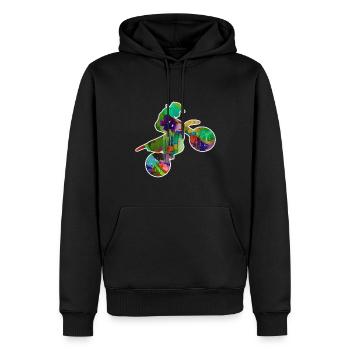 motorrad, motorcycle, biker, graffiti, malerei - Männer Premium Bio Hoodie - Schwarz - Vorne - Nico (187cm)