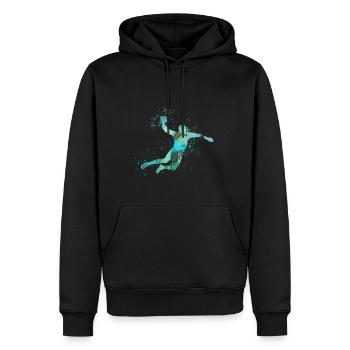 Handball, handballer, Beachhandball,Graffiti - Männer Premium Bio Hoodie - Schwarz - Vorne - Nico (187cm)