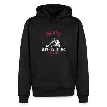 Jiu Jitsu formt Körper und Ohren - Männer Premium Bio Hoodie - Schwarz - Vorne - Nico (187cm)
