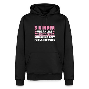 Mama Von 3 Kindern - Männer Premium Bio Hoodie - Schwarz - Vorne - Nico (187cm)