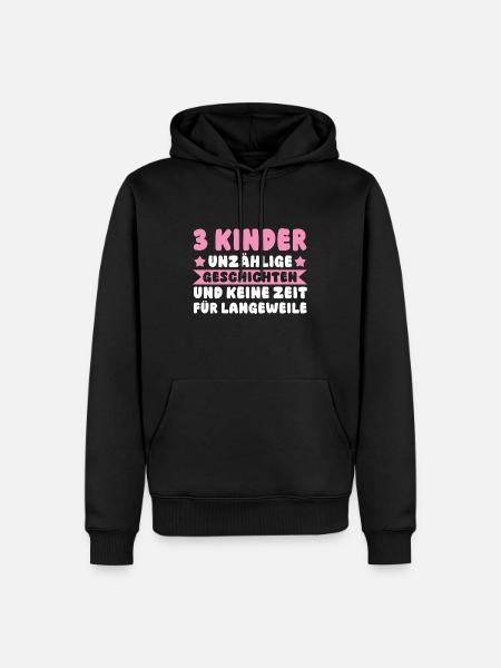 Mama Von 3 Kindern - Männer Premium Bio Hoodie - Schwarz