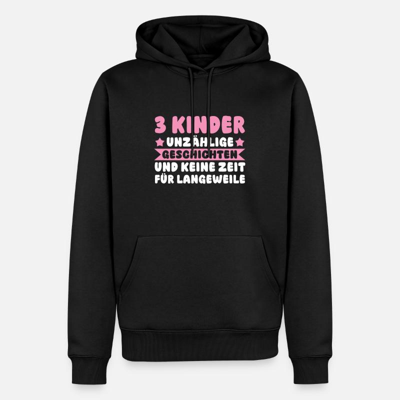 Mama Von 3 Kindern - Männer Premium Bio Hoodie - Schwarz