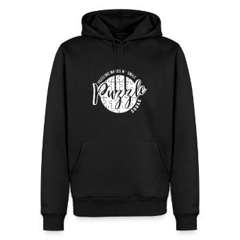 Puzzle Squad Ironic Dicton Puzzling - Sweat à capuche Premium bio Homme - noir - Devant - Nico (187cm)