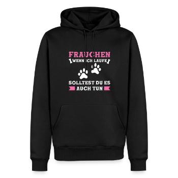 Frauchen Hund Hundebesitzerin Geschenk - Männer Premium Bio Hoodie - Schwarz - Vorne - Nico (187cm)
