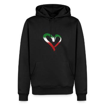 woman life freedom,herz,iran,flagge - Männer Premium Bio Hoodie - Schwarz - Vorne - Nico (187cm)