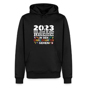 Kindergarten 2023 Anfang Kita-Anfang Geschenk - Männer Premium Bio Hoodie - Schwarz - Vorne - Nico (187cm)