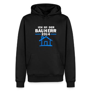 Bauherr 2024 Hausbau Häuslebauer Geschenk - Männer Premium Bio Hoodie - Schwarz - Vorne - Nico (187cm)