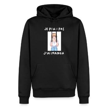 Idée cadeau Manga - Sweat à capuche Premium bio Homme - noir - Devant - Nico (187cm)
