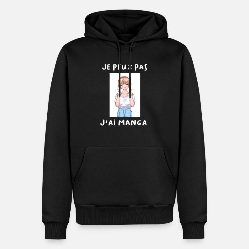 Idée cadeau Manga - Sweat à capuche Premium bio Homme - noir
