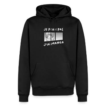 Manga drole - Sweat à capuche Premium bio Homme - noir - Devant - Nico (187cm)