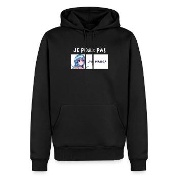 Design Manga - Sweat à capuche Premium bio Homme - noir - Devant - Nico (187cm)