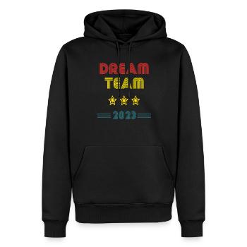 Dream team vintage 2023 - Sweat à capuche Premium bio Homme - noir - Devant - Nico (187cm)