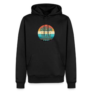 Dream team - Men’s Premium Organic Hoodie - black - Front - Nico (187cm)