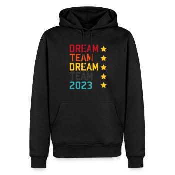 Dream Team 2023 - Männer Premium Bio Hoodie - Schwarz - Vorne - Nico (187cm)