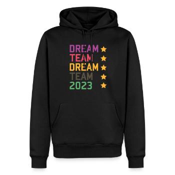 Dream Team 2023 - Männer Premium Bio Hoodie - Schwarz - Vorne - Nico (187cm)