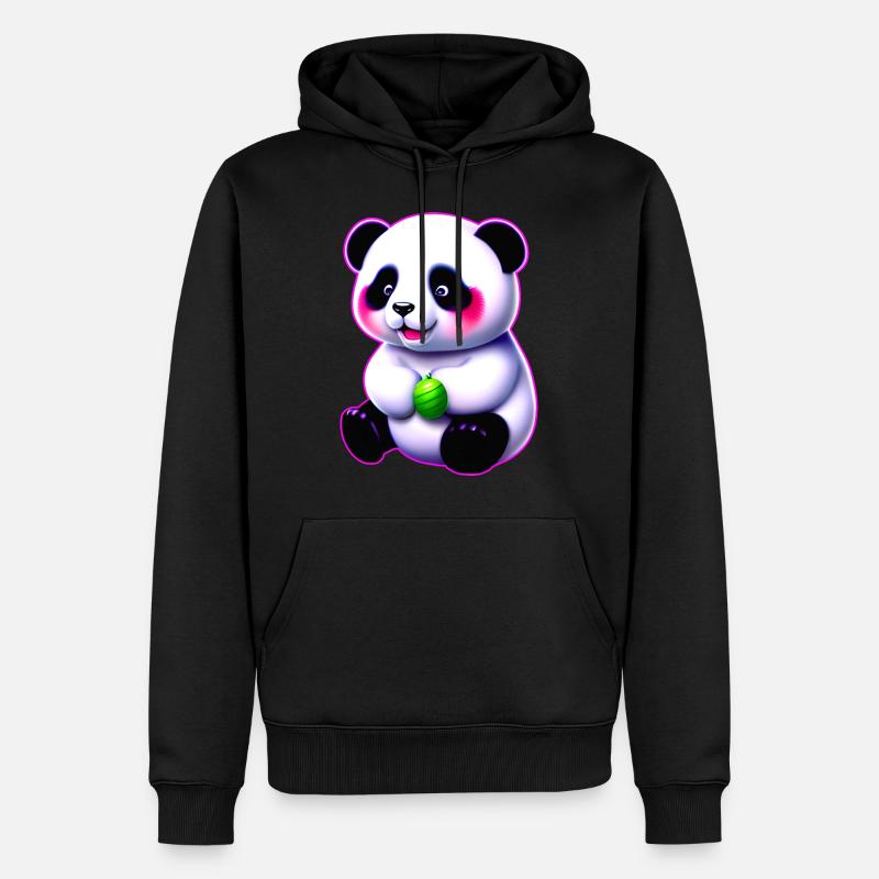 Mignon bébé panda ours - Sweat à capuche Premium bio Homme - noir