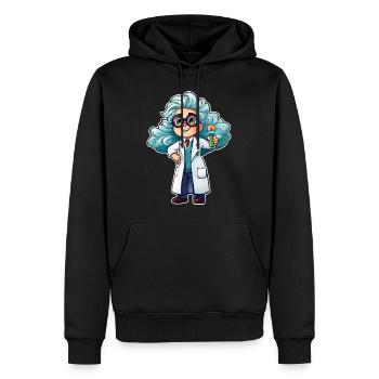 Scientifique mignon avec des lunettes - Sweat à capuche Premium bio Homme - noir - Devant - Nico (187cm)