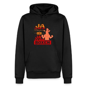 Père Fille Drôle Dire Hommes Boxe Cadeau - Sweat à capuche Premium bio Homme - noir - Devant - Nico (187cm)