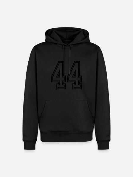 44 Zahl symbol - Männer Premium Bio Hoodie - Schwarz