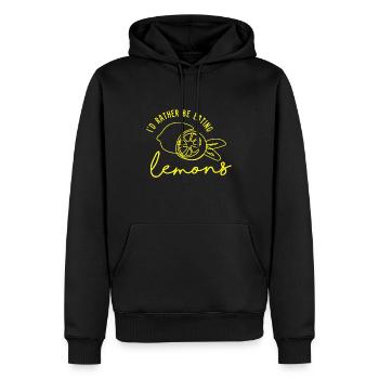 Manger des citrons Limonade estivale Citrus - Sweat à capuche Premium bio Homme - noir - Devant - Nico (187cm)