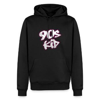 Enfant des années 90 - Sweat à capuche Premium bio Homme - noir - Devant - Nico (187cm)