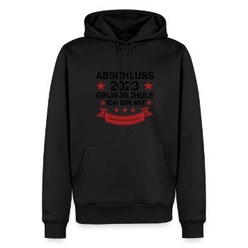Grundschule Abschluss 2023 Schulabschluss Geschenk - Männer Premium Bio Hoodie - Schwarz - Vorne - Nico (187cm)
