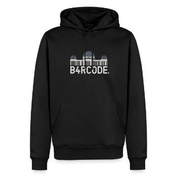 B4RCODE. Los Angeles - Sweat à capuche Premium bio Homme - noir - Devant - Nico (187cm)