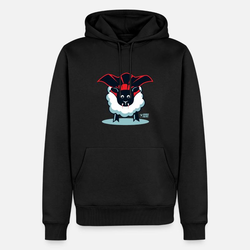 Schaf ein Vampir? - Männer Premium Bio Hoodie - Schwarz