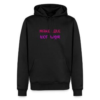 Make love - not war - Männer Premium Bio Hoodie - Schwarz - Vorne - Nico (187cm)