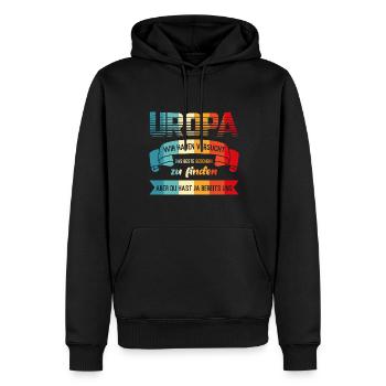 Uropa Familie Urenkel Geschenk - Männer Premium Bio Hoodie - Schwarz - Vorne - Nico (187cm)