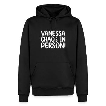 Vorname Vanessa - Männer Premium Bio Hoodie - Schwarz - Vorne - Nico (187cm)