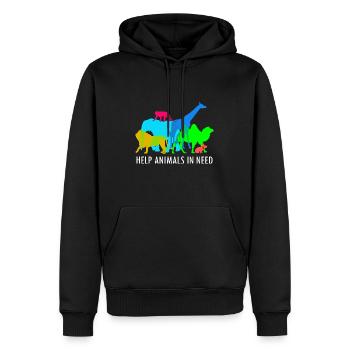 Aidez les animaux dans le besoin à secourir les - Sweat à capuche Premium bio Homme - noir - Devant - Nico (187cm)