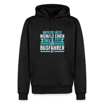 Busfahrer Job Reisebus Geschenk - Männer Premium Bio Hoodie - Schwarz - Vorne - Nico (187cm)